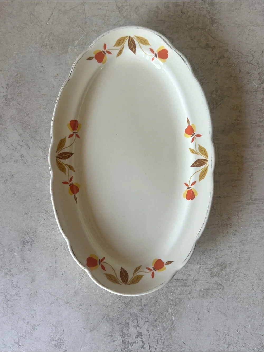 Hall China Autumn Leaf Under Plate For Gravy Boat Small Tray Platter 8.75”